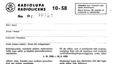 radiolicens intyg 1958 1958
