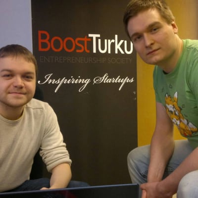 Henrik Skogström och Otso Rasimus är två av personerna bakom appen Agrai.