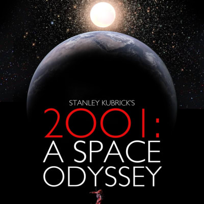 Osa Stanley Kubrickin 2001: Avaruusseikkailu -elokuvan julisteesta.
