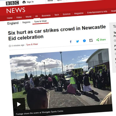 Flera skadades då bil körde in i folkmassa i Newcastle juni 2017