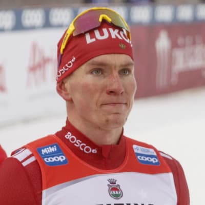 Aleksandr Bolsjunov efter målgången i Lahtis.