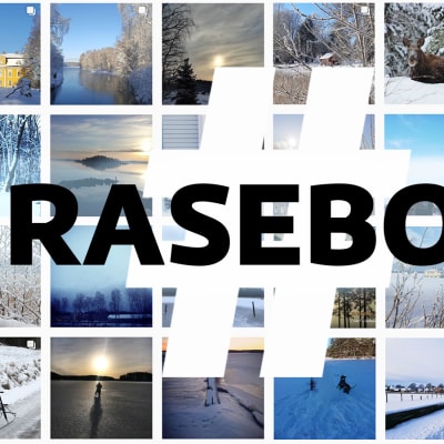 Bildgalleri med skärmdumpar av från Instagram, med några av bidragen till kampanjen Hjärta Raseborg.