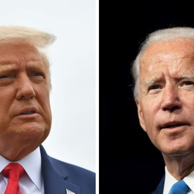 Ett collage på Donald Trump (till vänster) och Joe Biden (till höger).