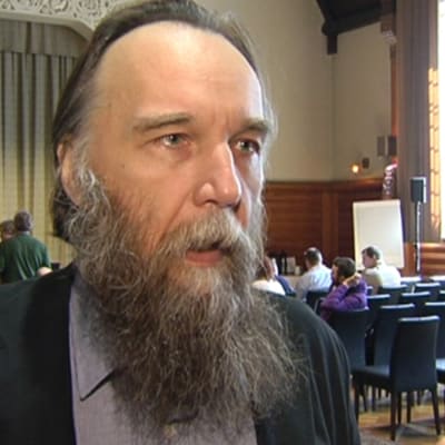 Den ryska extremnationalisten och sociologiprofessorn Aleksandr Dugin besökte Helsingfors den 18 maj 2014.