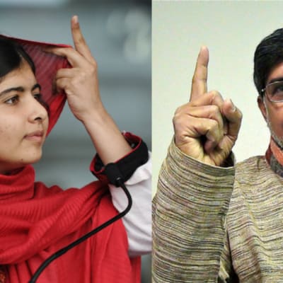 Malala Yousafzai och Kailash Satyarthi 2014 pristagare av Nobels fredspris.