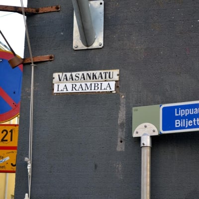 gatuskylt på Vasagatan