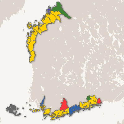 partiernas väljarstöd i Svenskfinland i riksdagsvalet 2015