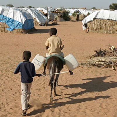 Flyktingläger i södra Sudan.