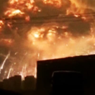 Explosion i Tianjin i Kina.