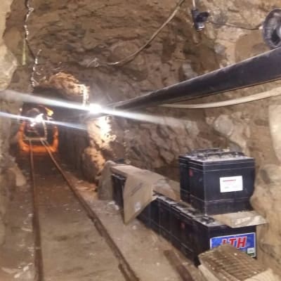En 800 meter lång tunnel som var avsedd för narkotikasmuggling till USA.
