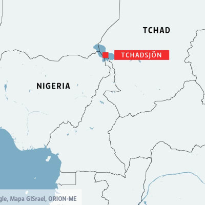 Karta över Tchad och Tchadsjön