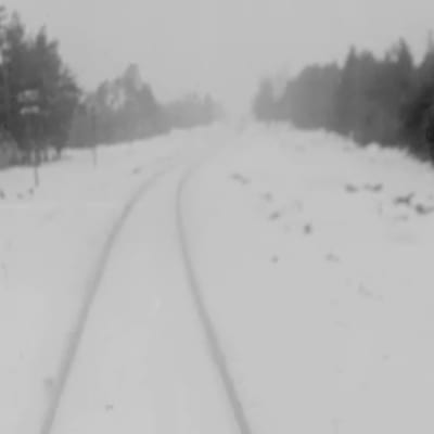 Snöig väg i Hangö.