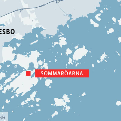 Karta som visar Sommaröarna i Esbo