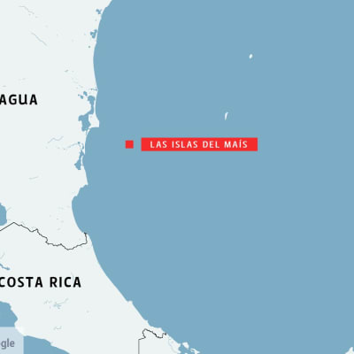 Karta på Nicaragua, Costa rica och Las islas del maís.