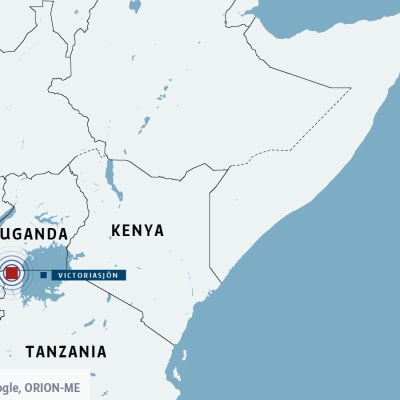Karta över Tanzania och Uganda.