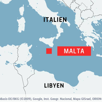 Karta som visar Malta
