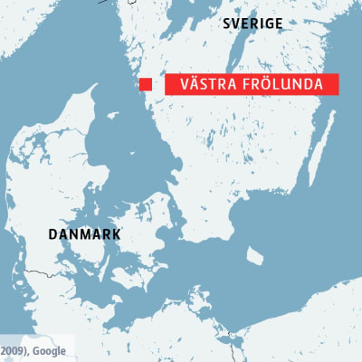 Karta över Sverige och Västra Frölunda i Göteborg.