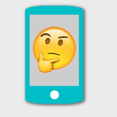 Emoji som ser fundersam ut.