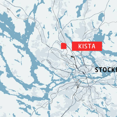 Karta som visar Kista i Stockholm