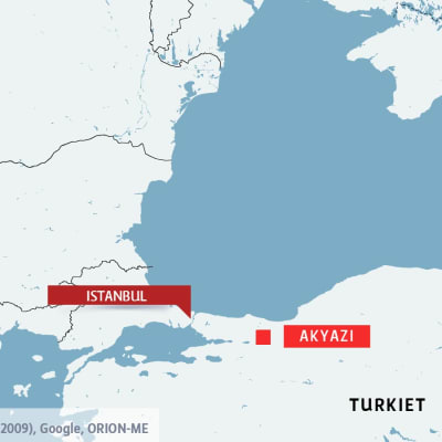 Karta över orten Akyazi i Turkiet.