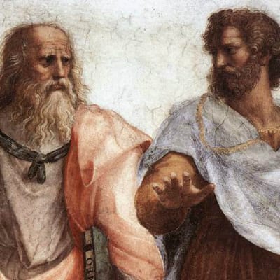 Rafaels målning av filosoferna Aristoteles och Platon