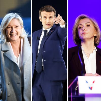 Bildmontage på kandidater i det franska presidentvalet 2022.