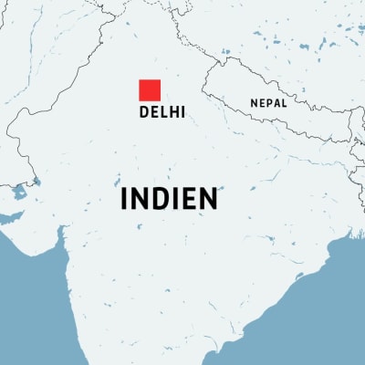 Kartan visar var Delhi ligger i Indien.