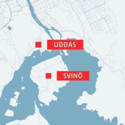 Karta över Uddas och Svinö