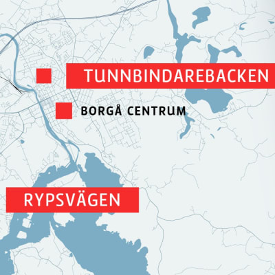 Karta över centrala Borgå