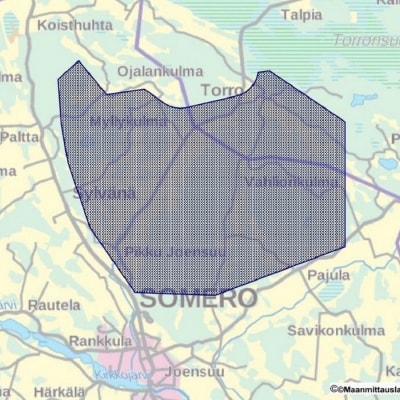 Karta över Finnkallio Oy:s förbehåll.