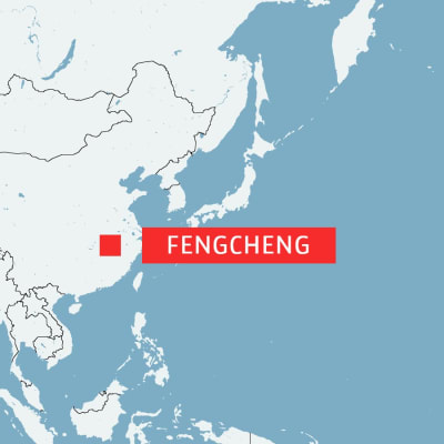 Karta som visar Fengcheng i Kina