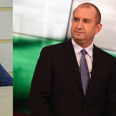 Igor Dodon till vänster, Rumen Radev till höger. Presidentkandidater i Moldavien respektive Bulgarien november 2016.