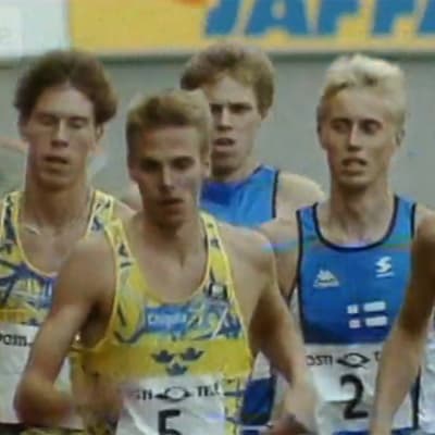 Miesten 1500 metrin juoksu Suomi-Ruotsi-maaottelussa (1992).