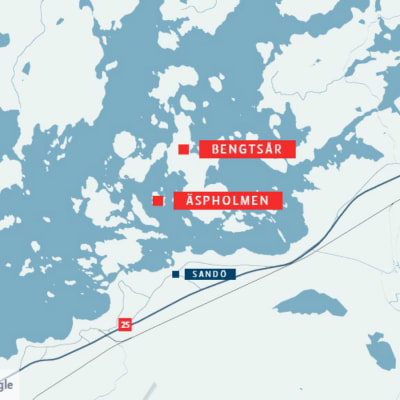 Karta med Äspholmen och Bengtsår utmärkt.