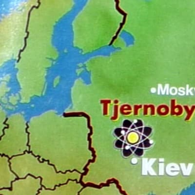 Karta Tjernobyl och Europa, 1986