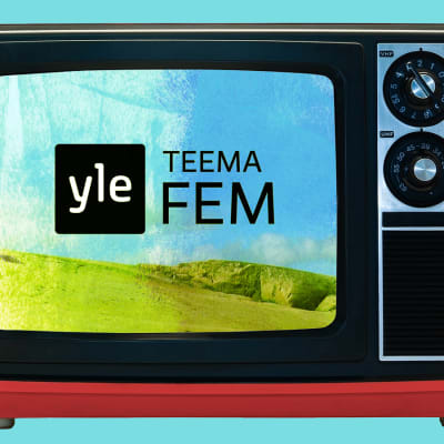 Tv med logo för Yle Teema & Fem