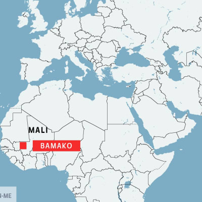 Karta över Mali och huvudstaden Bamako.