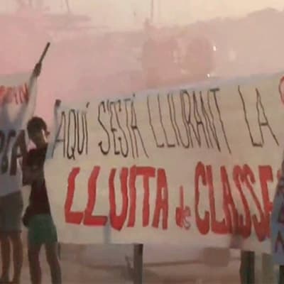 Protester mot turism i Barcelona