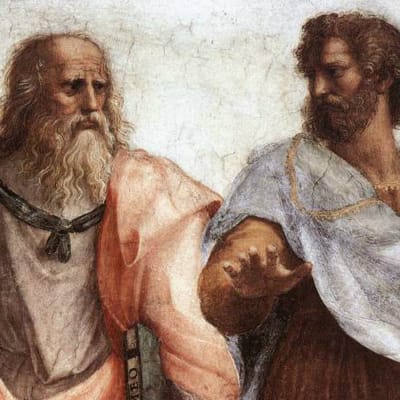 Rafaels målning av filosoferna Aristoteles och Platon