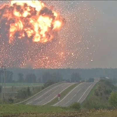 Explosion i ammunitionslager i Ukraina 26.9.2017.