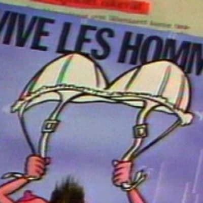 Vive les Hommes" - "Eläköön miehet" -kortti. Ns. Kikkelikortti.