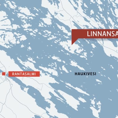 Karta över Haukivesi i Rantasalmi. 