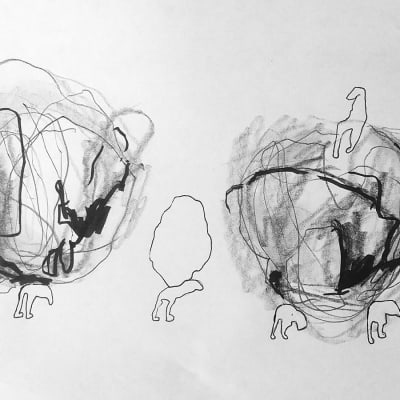 Illustration där människa bär världen på sina axlar