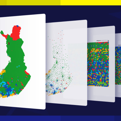 Grafik på kartor med valresultatet i Eu-valet 2019