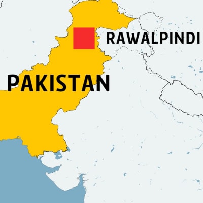 Karta över Pakistan.