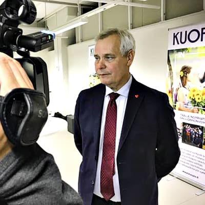 Pääministeri Antti Rinne haastattelussa Kuopiossa 4. lokakuuta 2019.