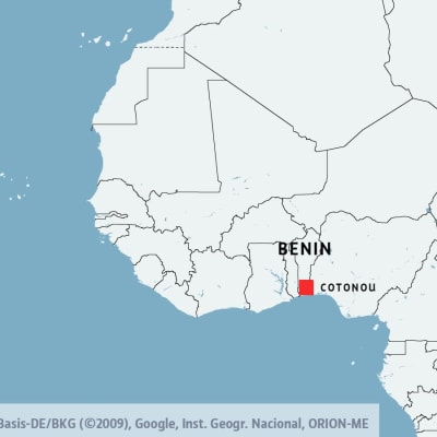 Karta över Benin och Cotonou