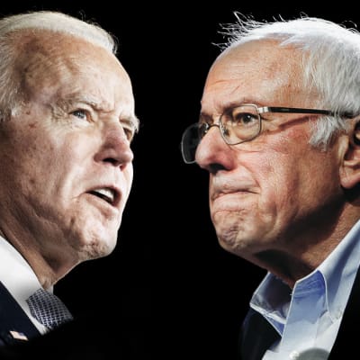 Biden ja Sanders ovat pääkilpailijat demokraattien presidenttiehdokkaaksi.