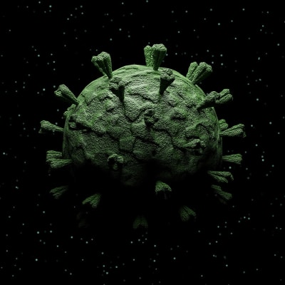 Illustration av ett virus.