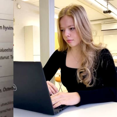 Kollage av en webbsida med arbetsannonser och en 